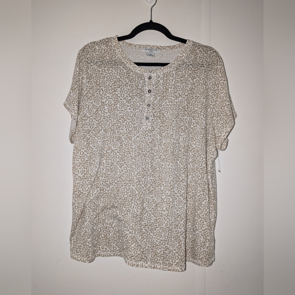 Liz Claiborne Beige Print Blouse - Picture 1 of 5
